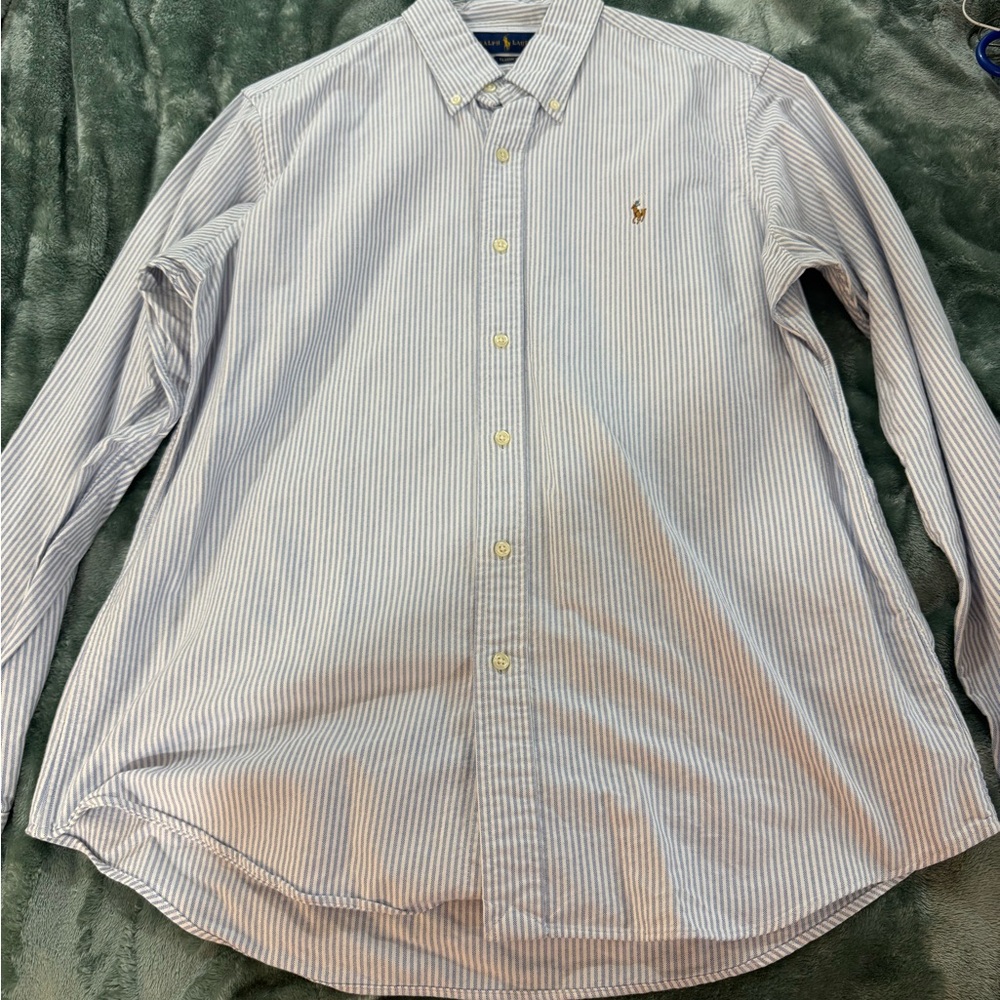 Polo Ralph Lauren Light Blue Striped Button Down Shirt